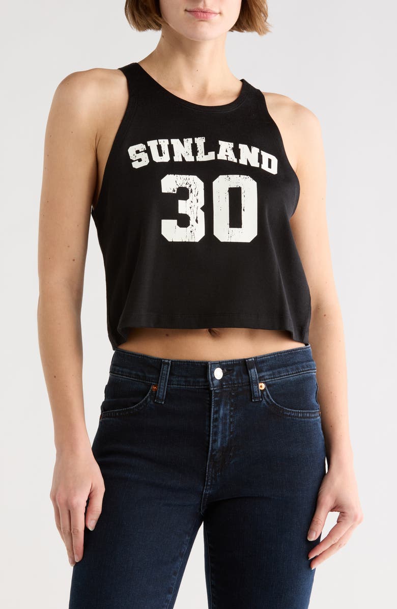 Re/Done Shrunken Boyfriend Jersey Tank, Main, color, Black