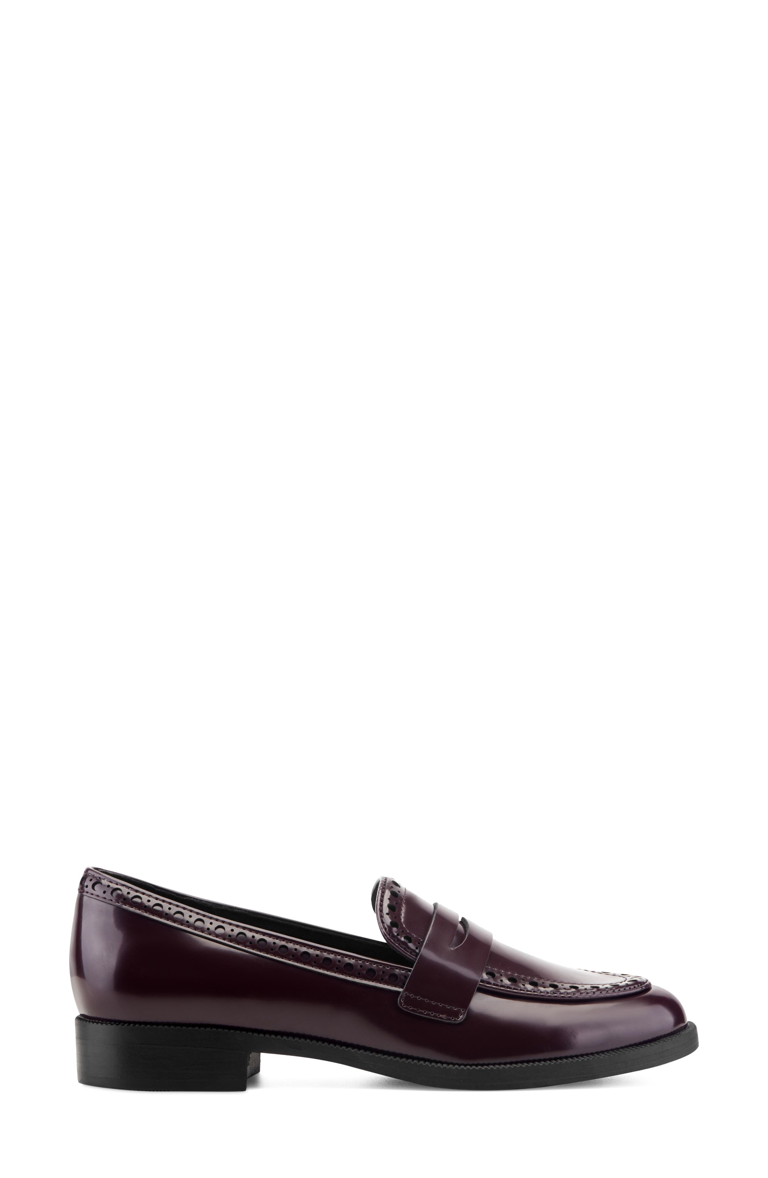 Vianna Faux Leather Loafer, Alternate, color, DARK BLACK CHERRY
