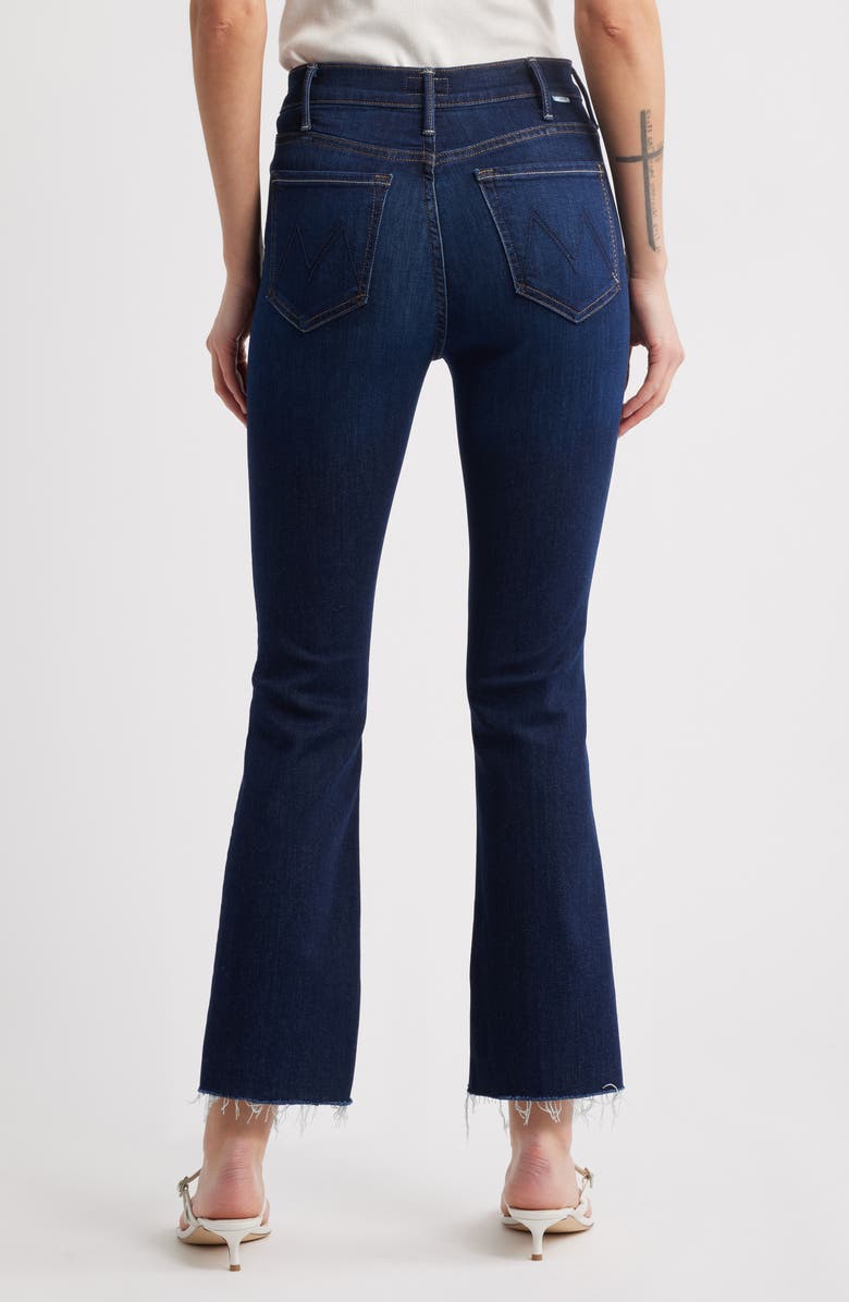 MOTHER The Lil Hustler Frayed High Waist Ankle Bootcut Jeans, Alternate, color, Off Limits