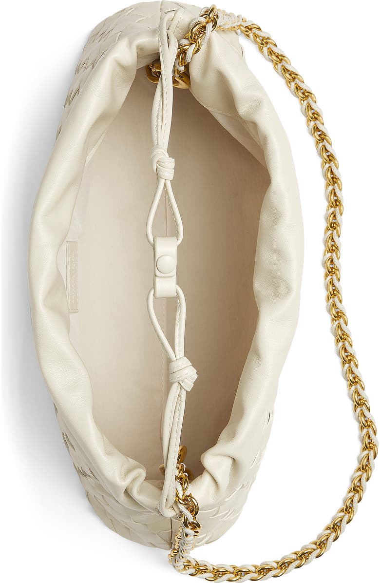 Bottega Veneta Dustbag Notte Intrecciato Leather Shoulder Bag, Alternate, color, Sea Salt