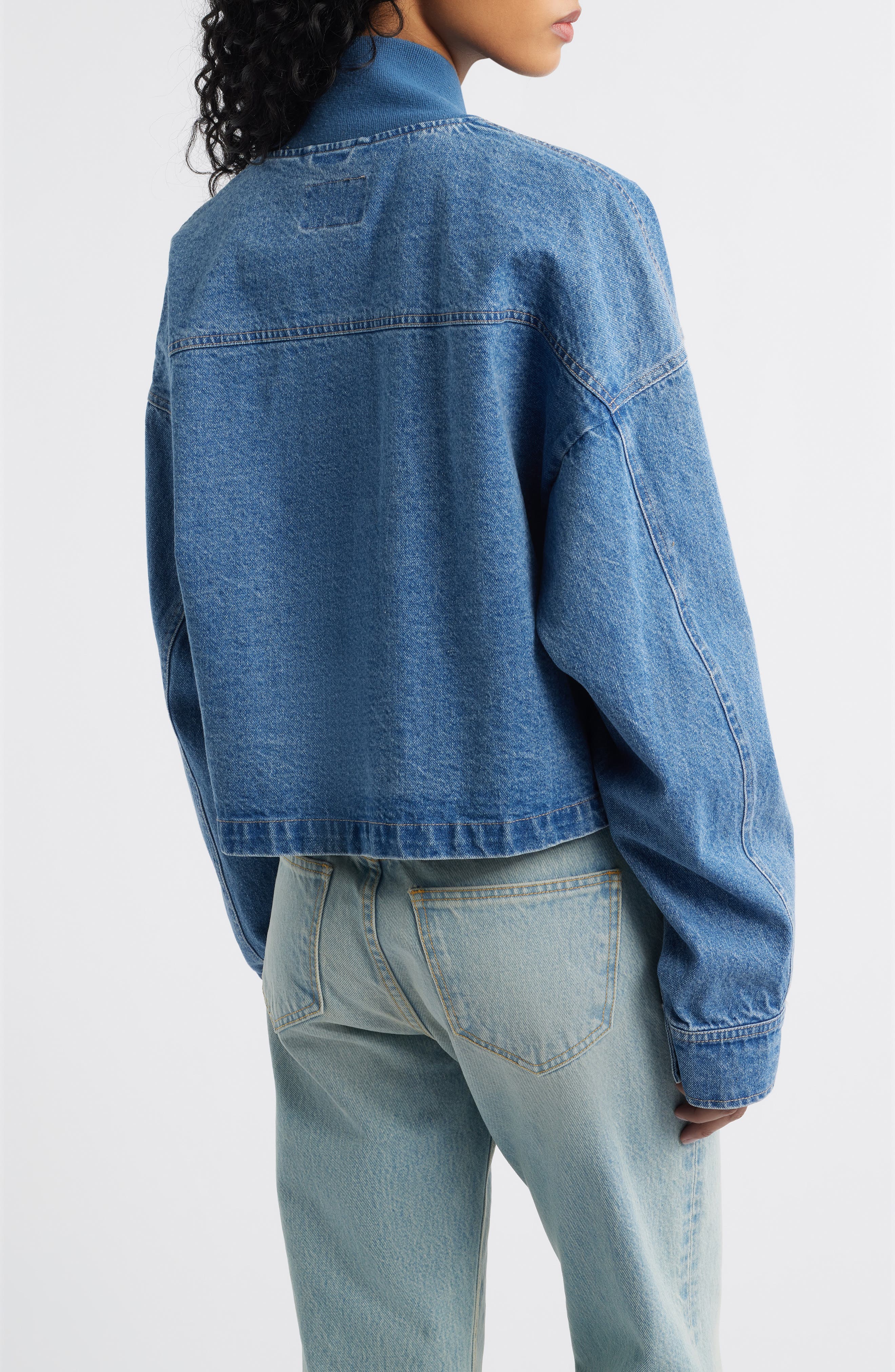 Relaxed Fit Denim Flight Jacket - image 2