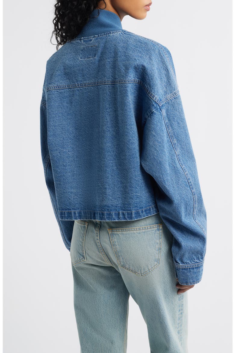 Relaxed Fit Denim Flight Jacket, Alternate, color, DENIM BLUE