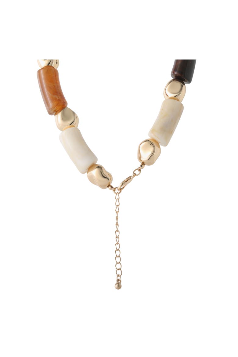 Women's Thick Beaded Necklace, 18 Inch + 2 Inch Extender, Gold-Tone Plated Fashion Jewelry, Alternate, color, Gold-Tone