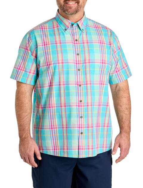 Big & Tall Easy-Care Large Plaid Sport Shirt V4