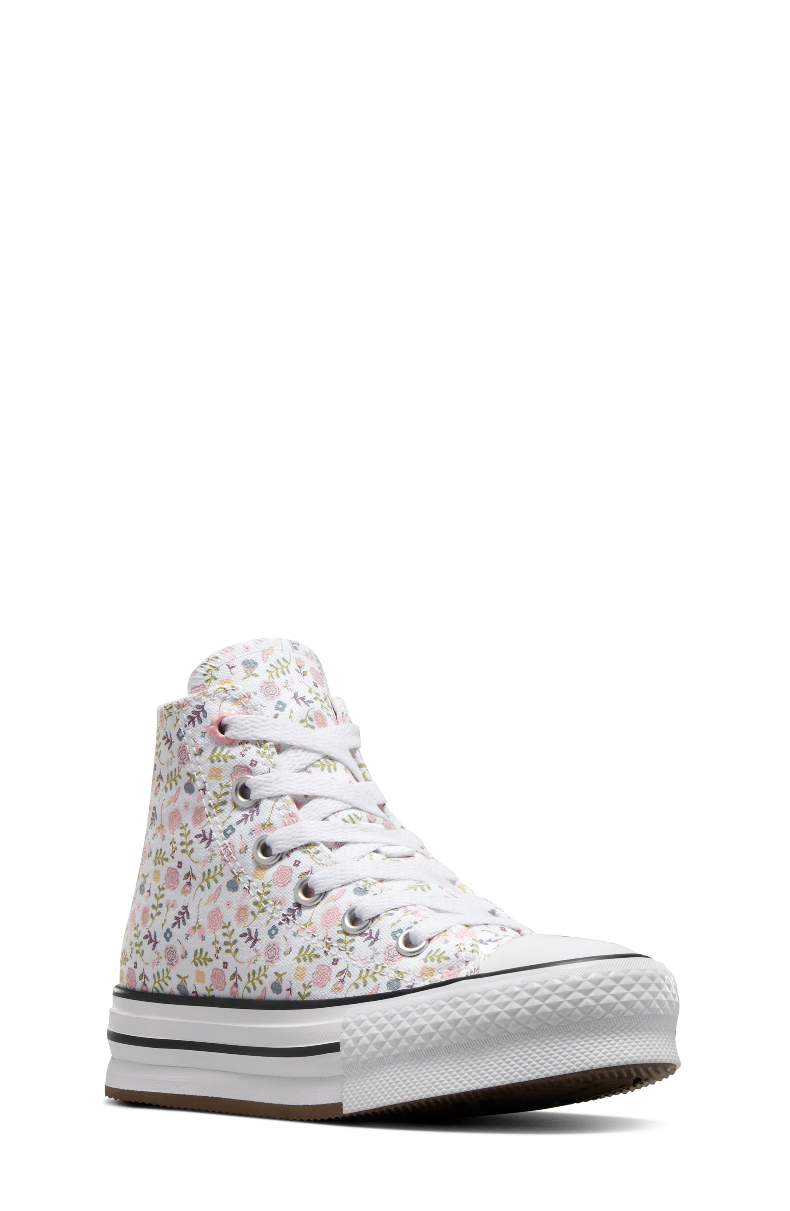 Converse Kids' Chuck Taylor<sup>®</sup> All Star<sup>®</sup> EVA Lift High Top Platform Sneaker, Main, color, White/Sunrise Pink