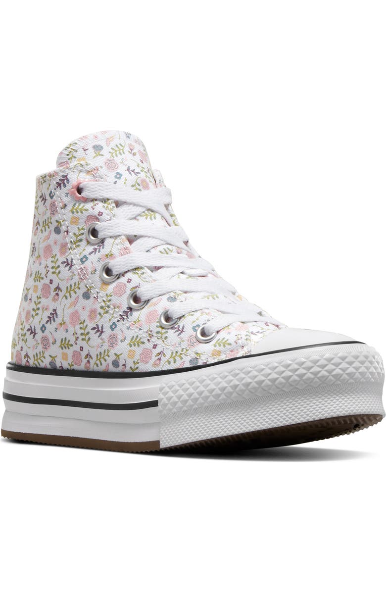 Converse Kids' Chuck Taylor<sup>®</sup> All Star<sup>®</sup> EVA Lift High Top Platform Sneaker, Main, color, White/Sunrise Pink