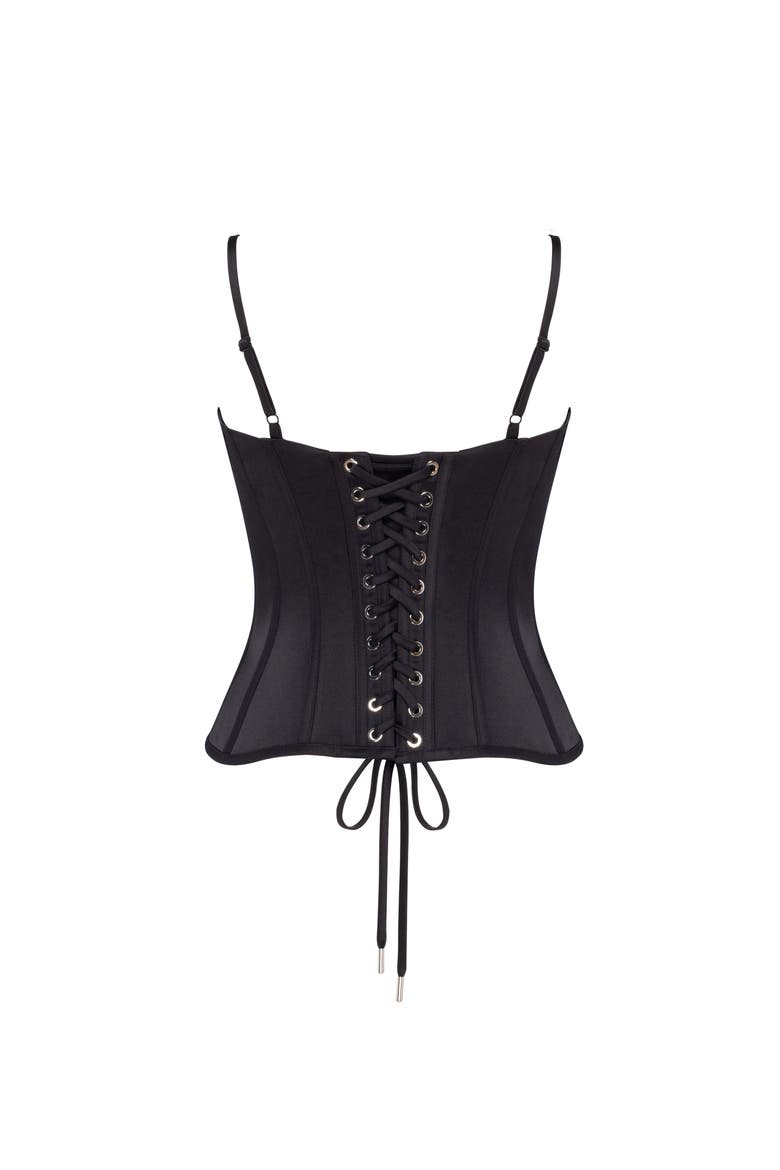 Lace Balconette Formal Occasion Corset in Black, Alternate, color, Black