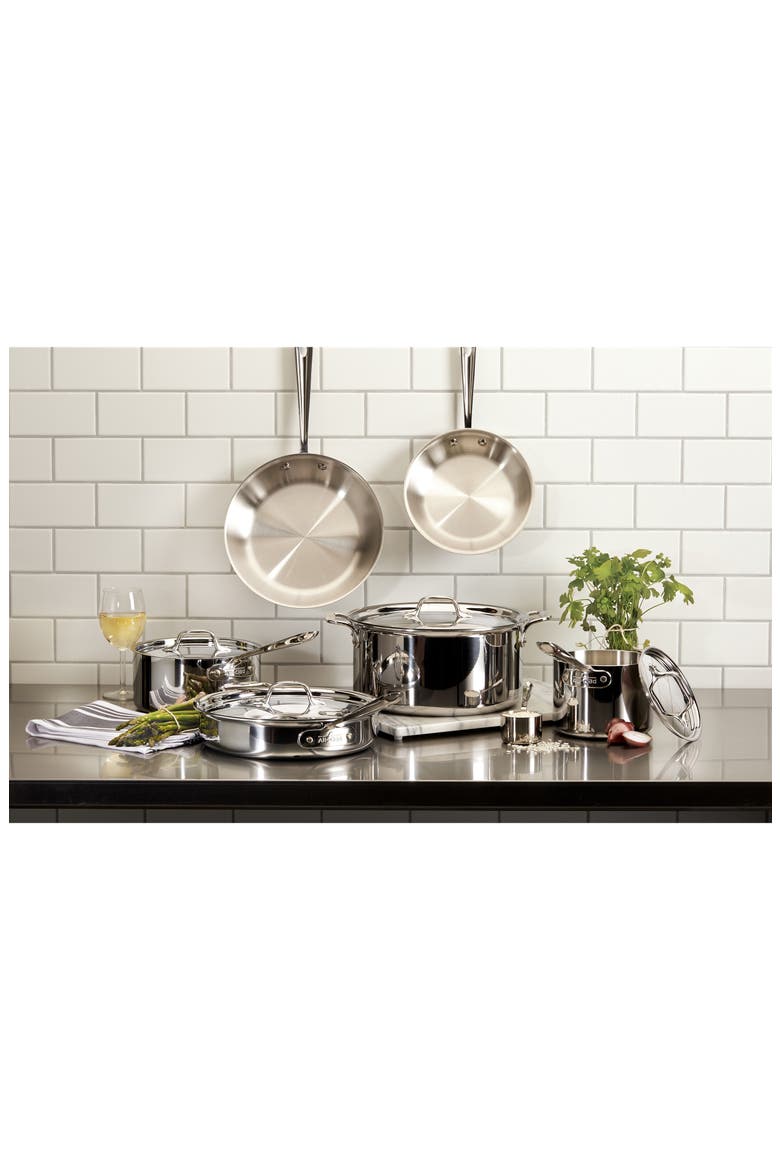 10-Piece Stainless Steel Cookware Set, Alternate, color, STAINLESS