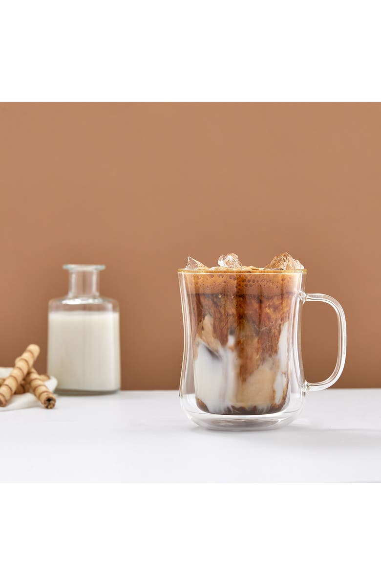 JoyJolt Set of Two Diner Mugs, Alternate, color, Clear