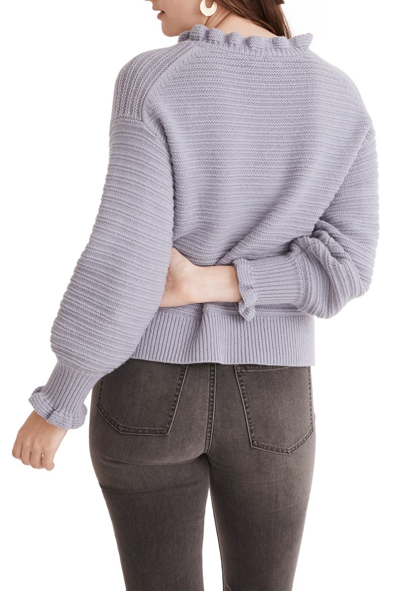 Ruffle Neck Sweater, Alternate, color, DUSK PERI