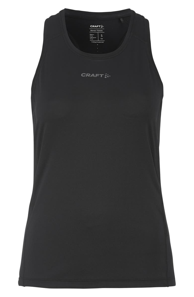 Craft Essence Perforated Jersey Racerback Tank, Main, color, Black
