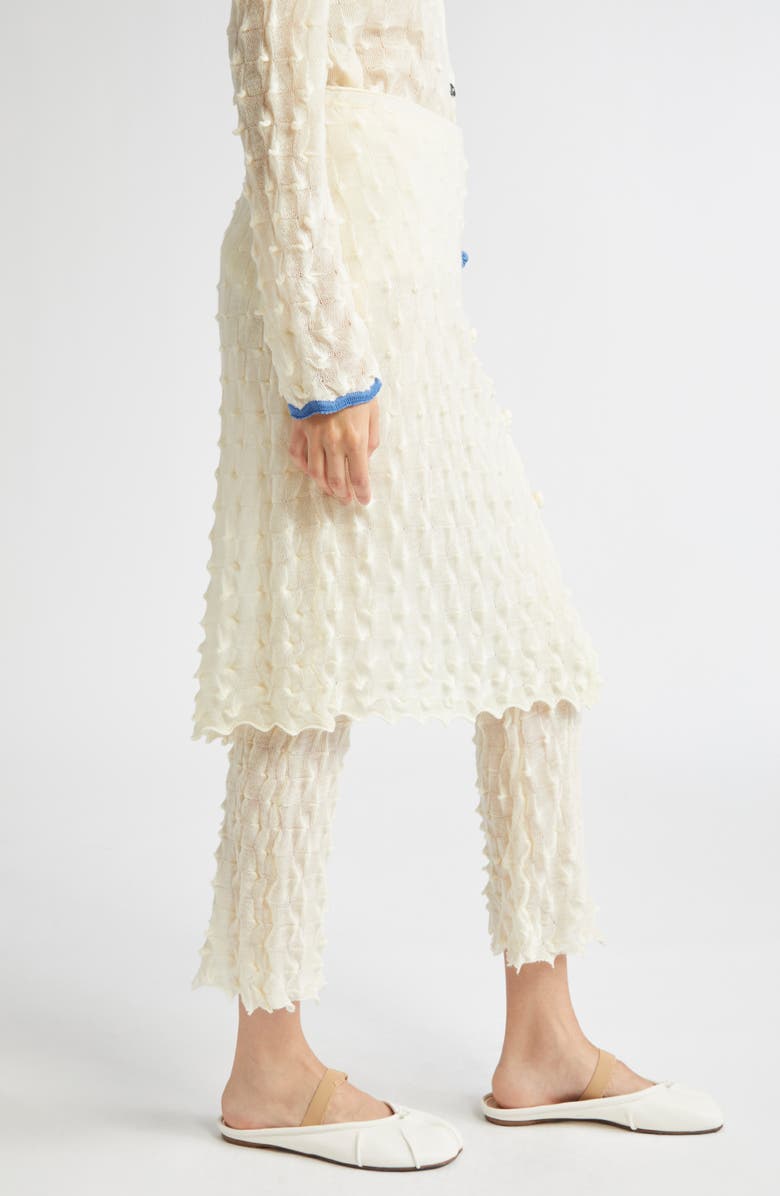 YanYan Borlor Checkerboard Knit Wool Skirt Pants, Alternate, color, Ivory