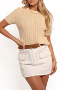 Petal & Pup Maya Cable Knit Short Sleeve Sweater