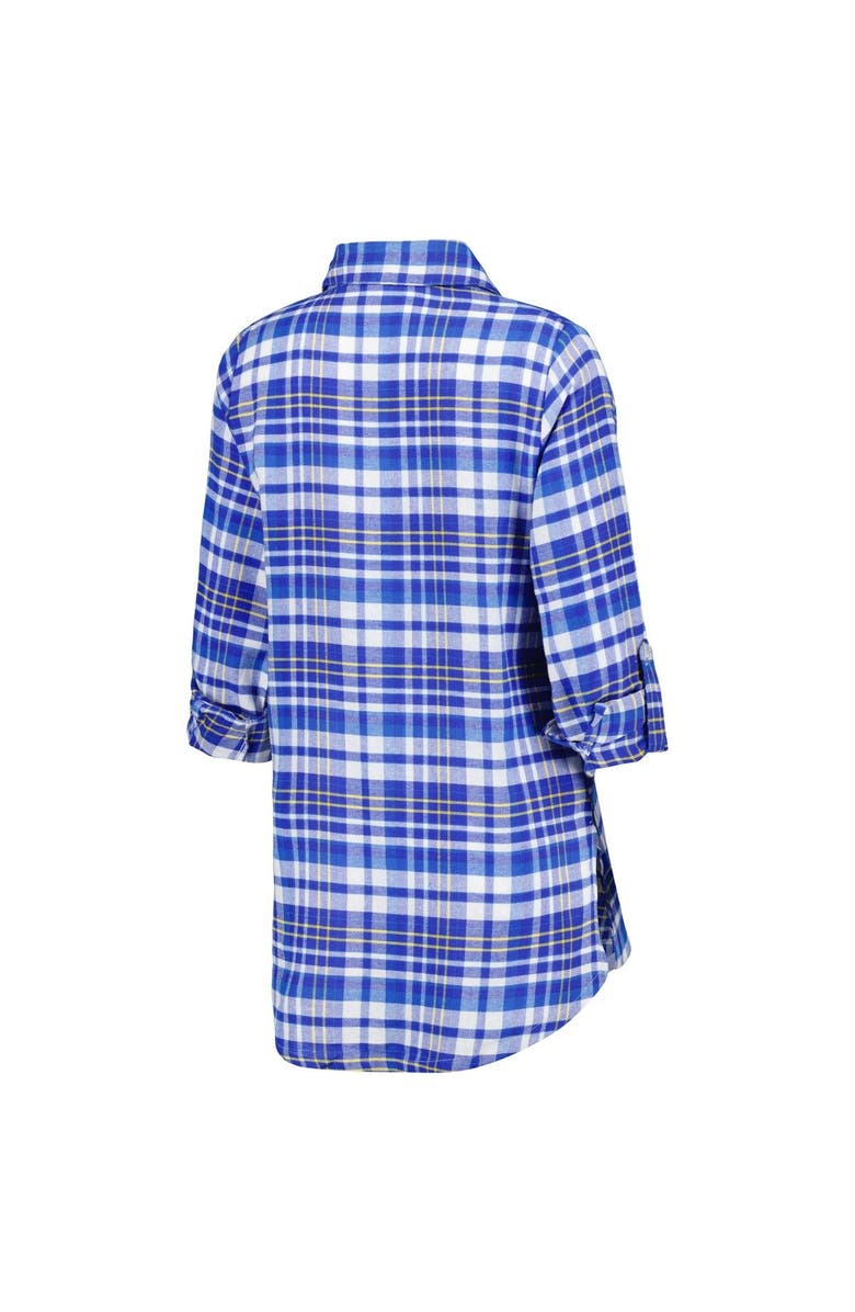 CONCEPTS SPORT Women's Concepts Sport Blue St. Louis Blues Mainstay Flannel Full-Button Long Sleeve Nightshirt, Alternate, color, 