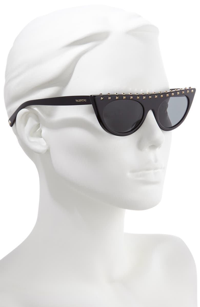 Valentino 52mm Rockstud Flat Top Sunglasses, Alternate, color,