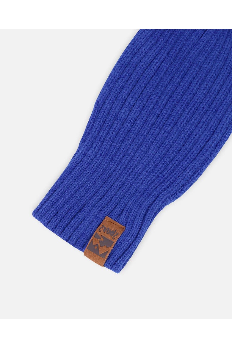 Boy Soft Ribbed Knit Mittens, Alternate, color, Royal Blue