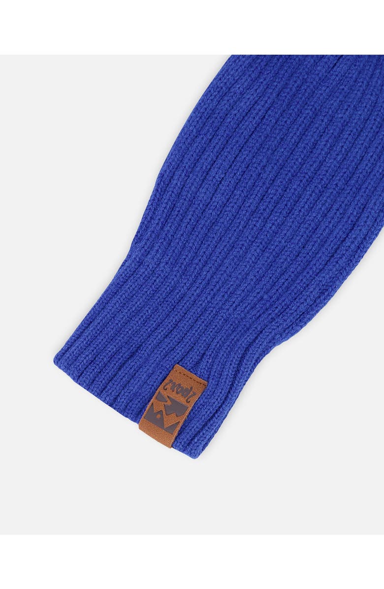 Deux par Deux Boy Soft Ribbed Knit Mittens, Alternate, color, Royal Blue
