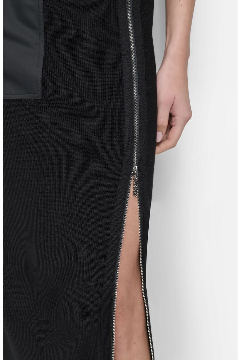 Zipper Slit Midi Sweater Skirt, Alternate, color, BLACK