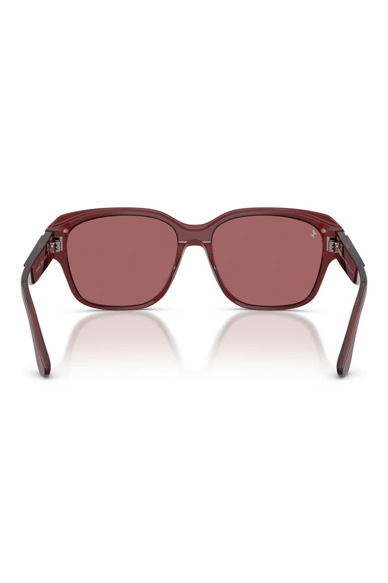 57mm Polarized Square Sunglasses, Alternate, color, BORDEAUX / POLAR PURPLE