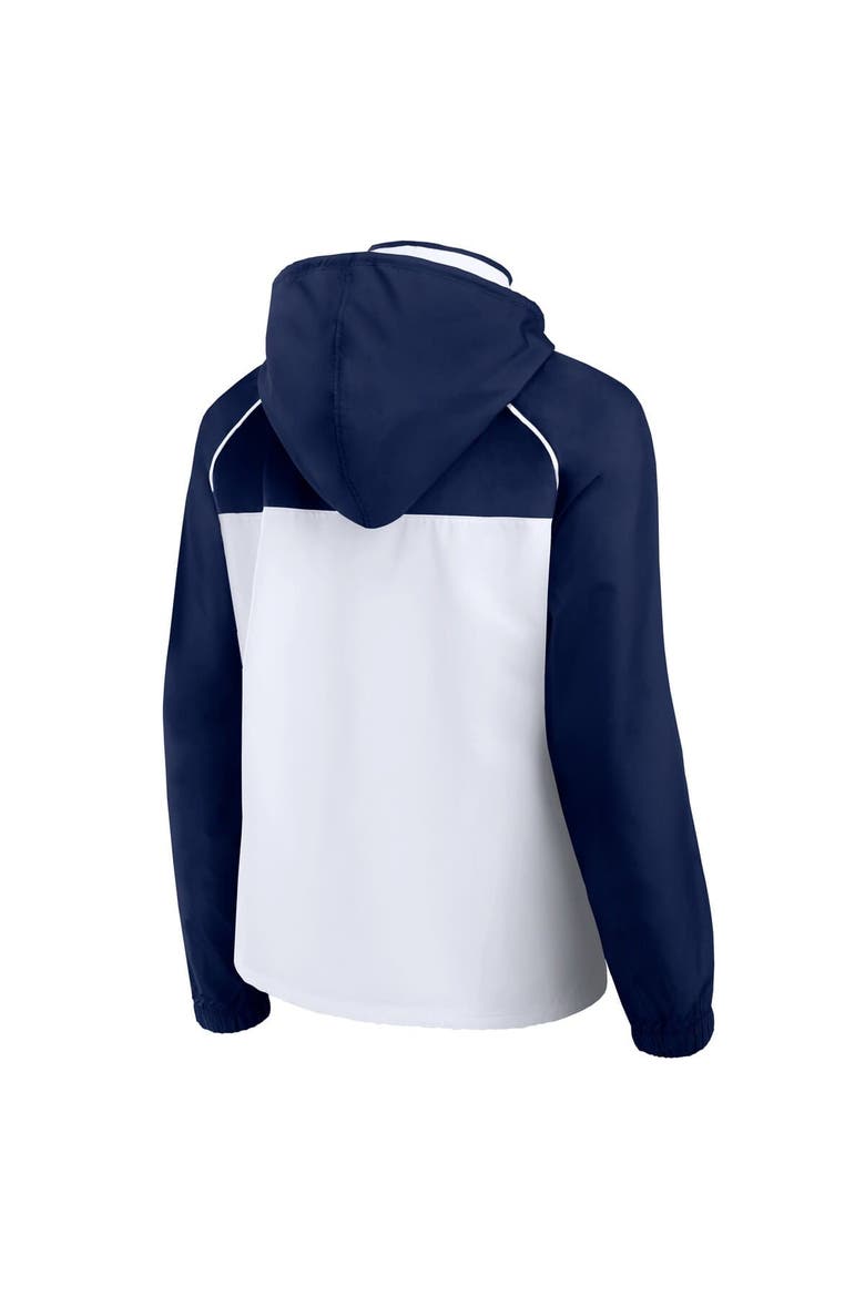 Women's Fanatics White/Navy Minnesota Timberwolves Anorak Raglan Full-Zip Hoodie Jacket, Alternate, color, White