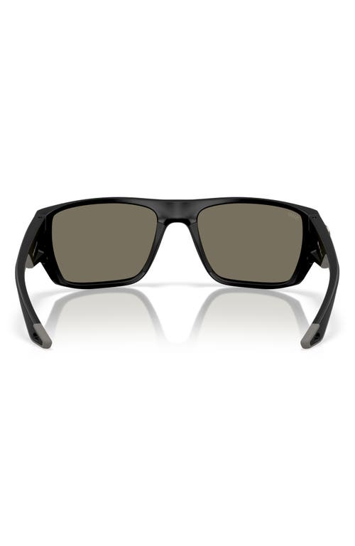 Costa Del Mar 59mm Polarized Square Sunglasses In Black/bright Blue Mirror