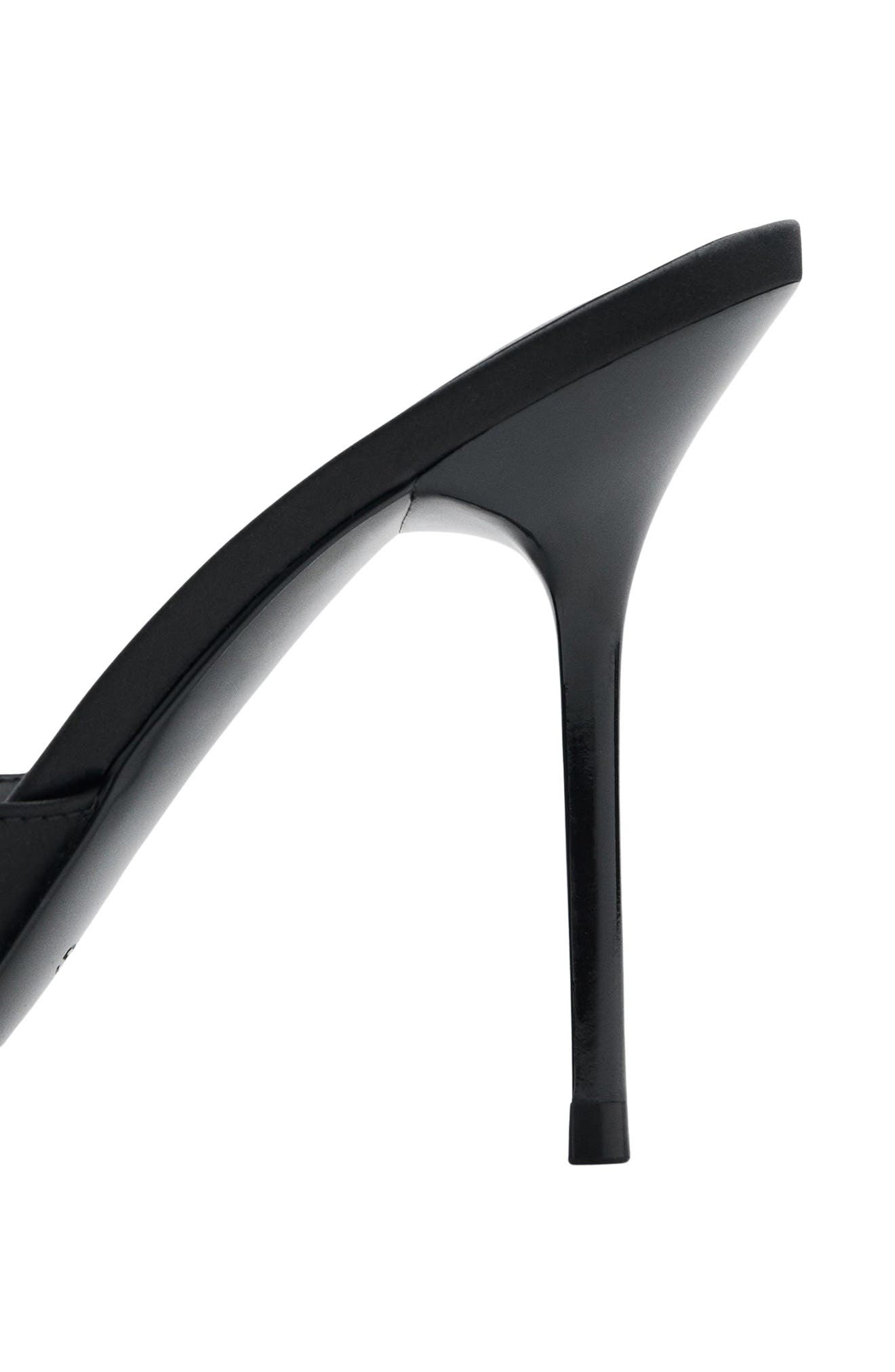 MANGO Satin Sandal, Alternate, color, Black