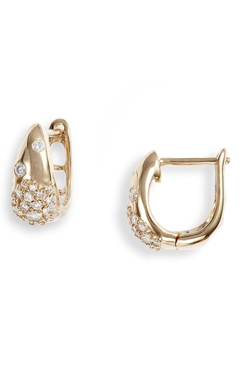 Dana Rebecca Designs Cynthia Rose Pavé Huggie Earrings, Main, color, 