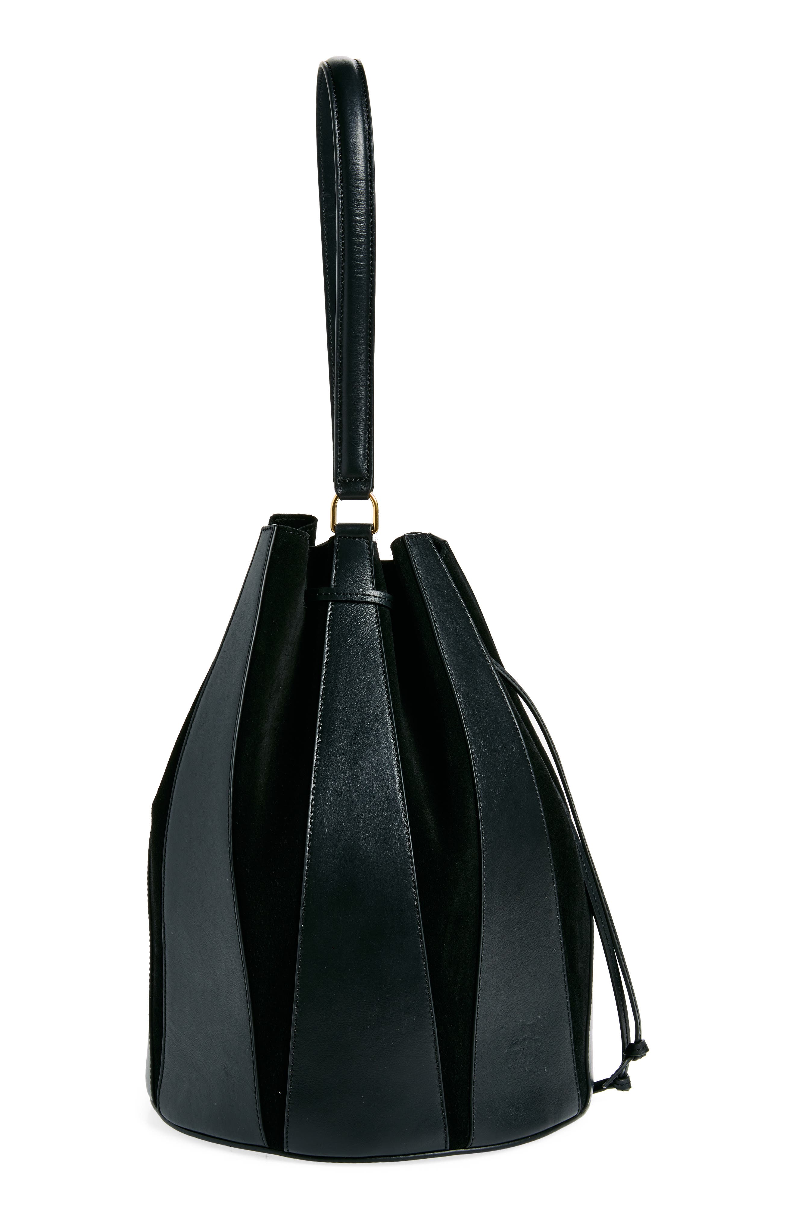 Altuzarra Large Drum Canvas & Leather Bucket Bag, Alternate, color, 
