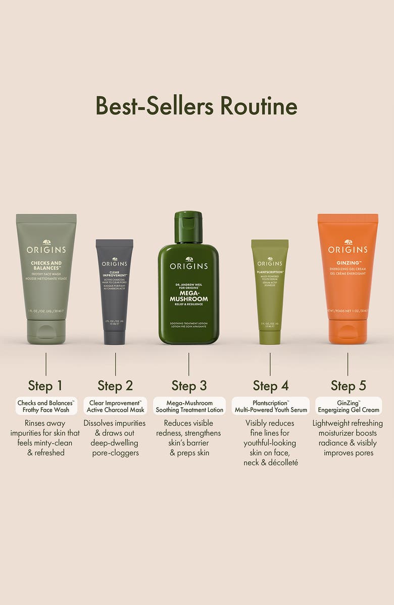 Origins Bestsellers 6-Piece Travel Size Cleansing & Moisturizing Set $99 Value, Alternate, color, 