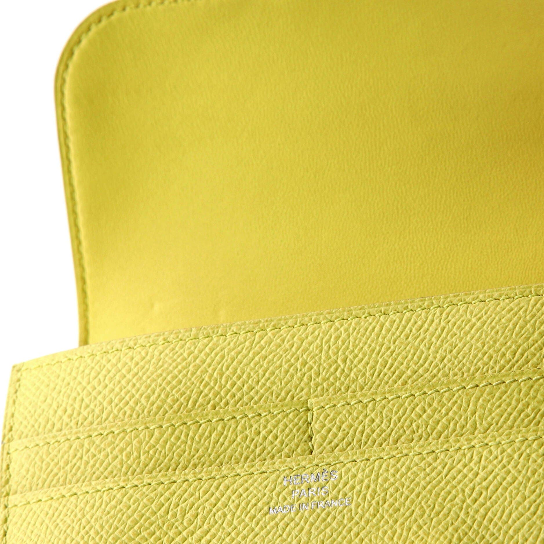 Pre-Owned Hermes Constance Wallet Epsom Compact, Alternate, color, Soufre