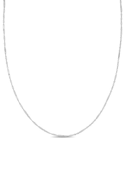 14K Gold Flat Link Chain Necklace
