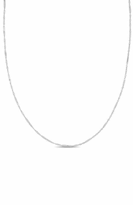 14K Gold Flat Link Chain Necklace
