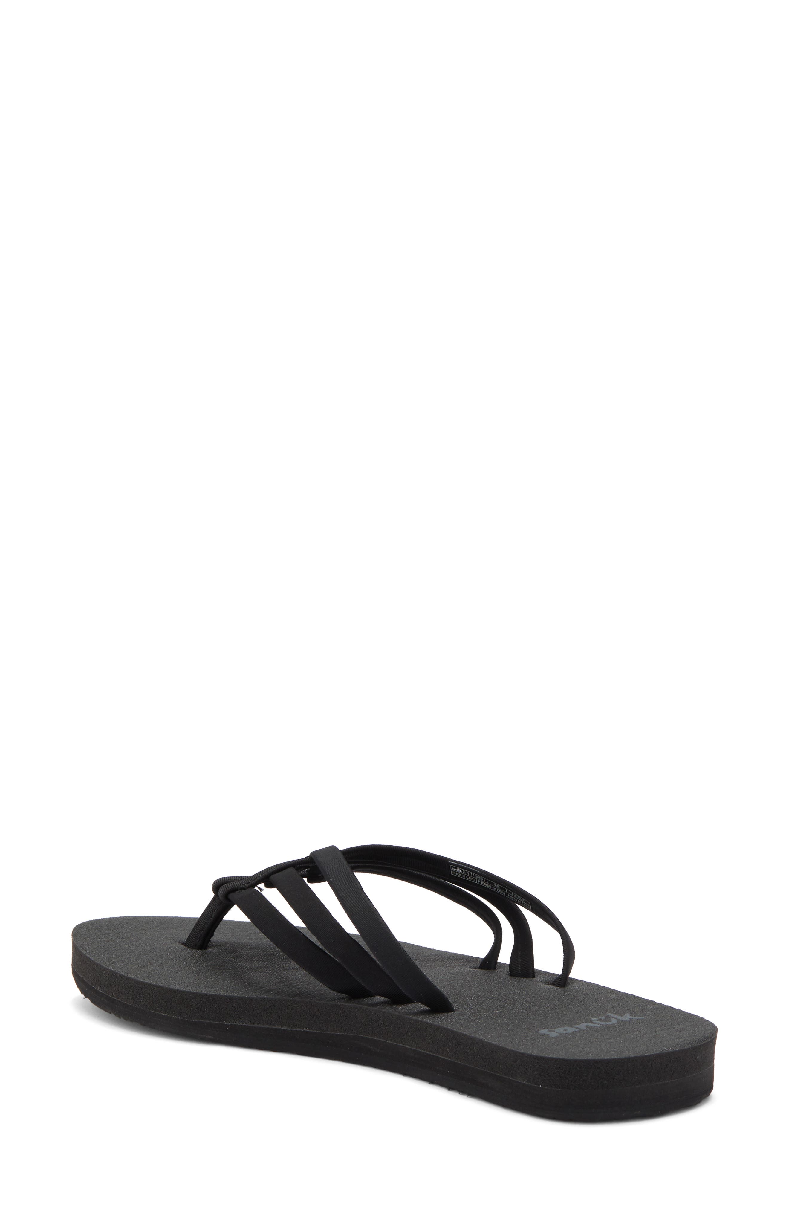 Sanuk Yoga Sandy II Flip Flop, Alternate, color, Black