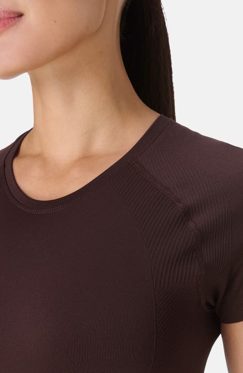 Sweaty Betty Womens Breathe Easy Recycled Polyester-blend T-shirt Midnight Cherry Xxl In Brown