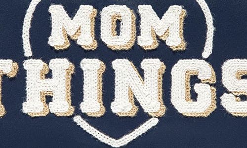 Stoney Clover Lane Small Mom Things Embroidered Nylon Pouch In Blue