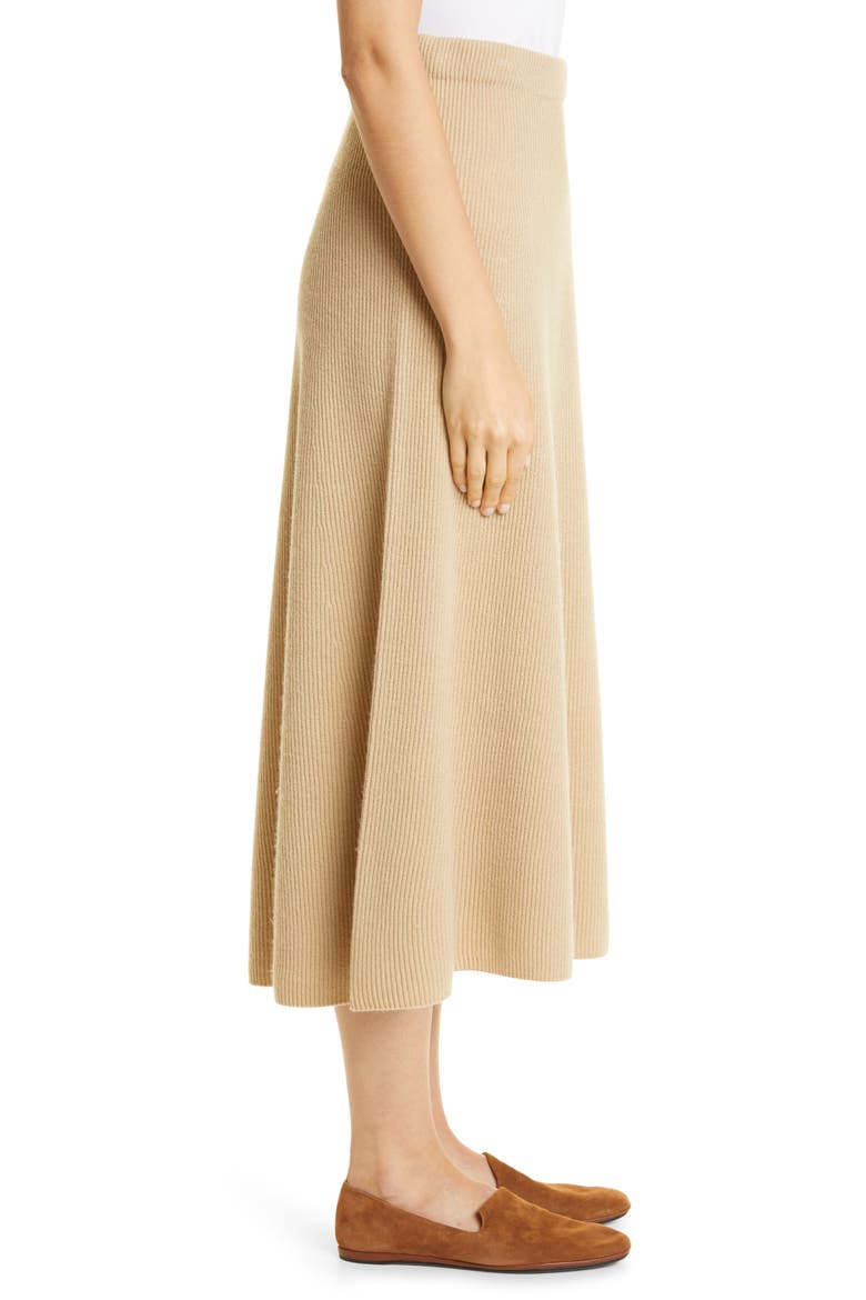Ribbed Wool & Cashmere Swing Skirt, Alternate, color, FAUNA