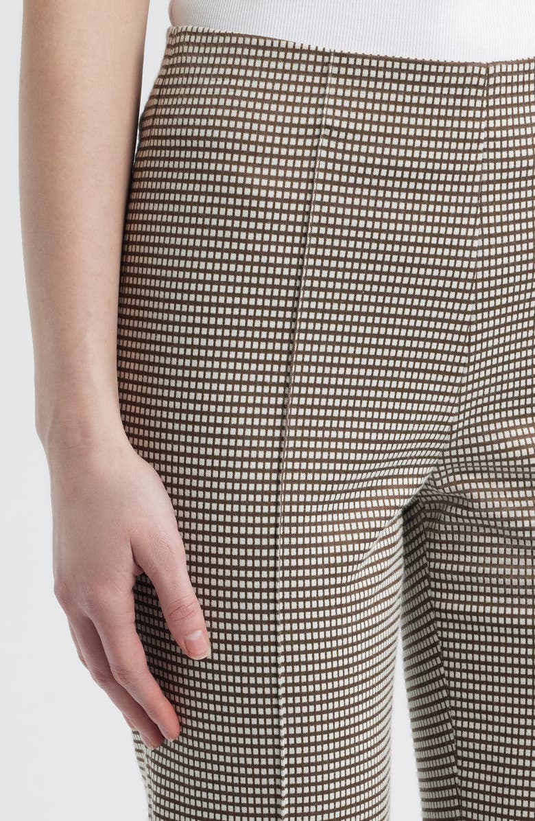 rag & bone Irina Ponte Kick Flare Pants, Alternate, color, Brown Grid