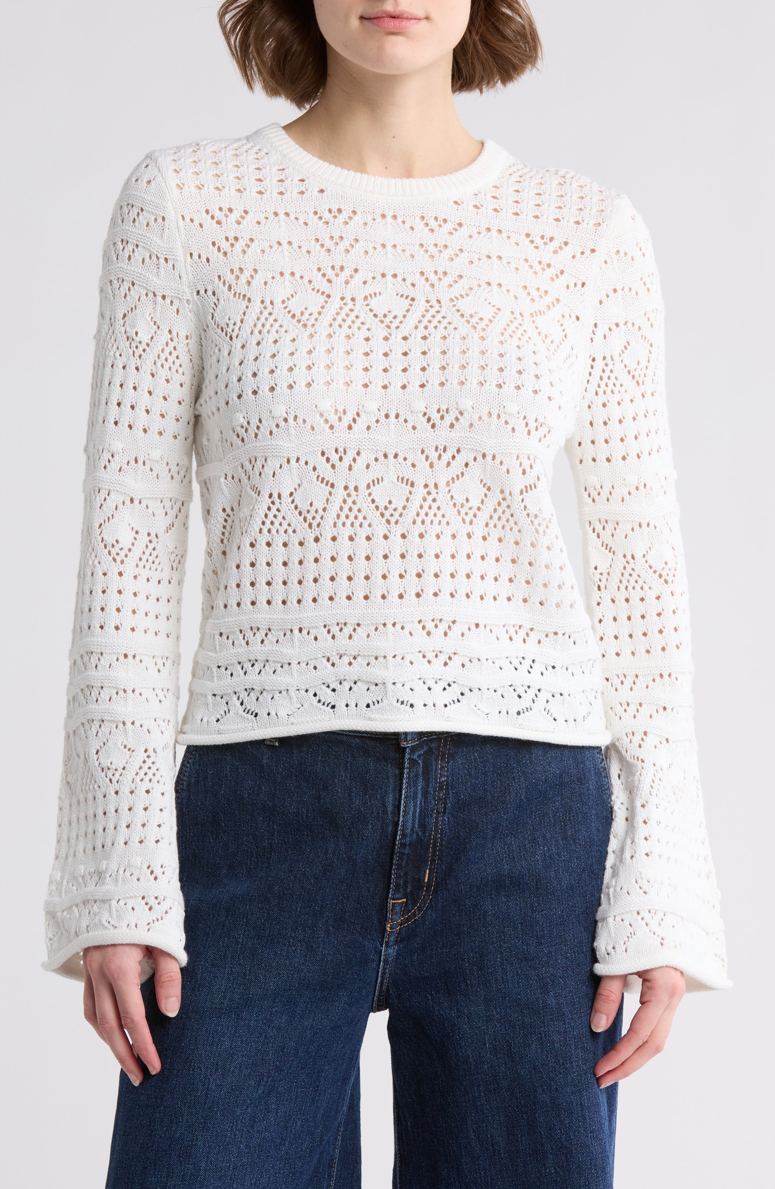 French Connection Open Bobble Knit Sweater