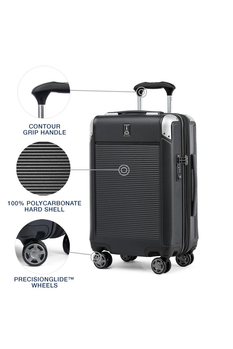 Platinum Elite Hardside 21" Carry On Spinner Luggage, Alternate, color, Shadow Black