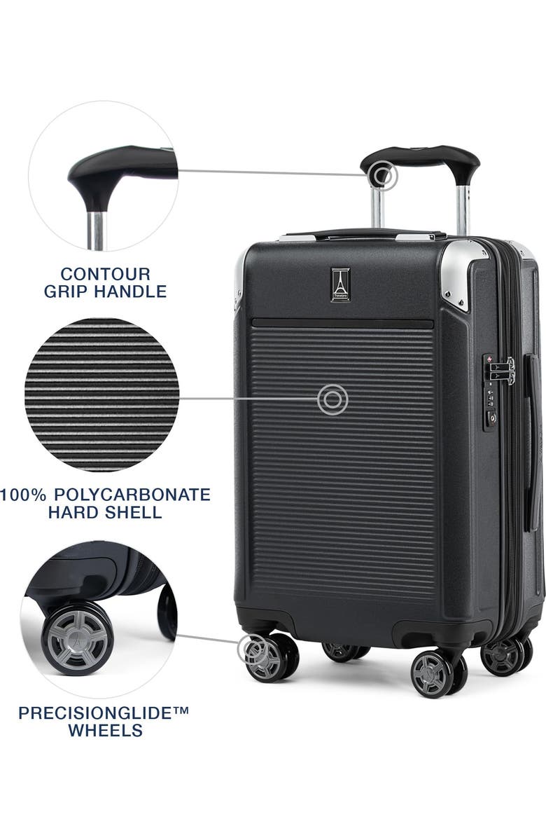 TRAVELPRO Platinum Elite Hardside Expandable Carry-on 21-Inch Spinner, Alternate, color, Shadow Black