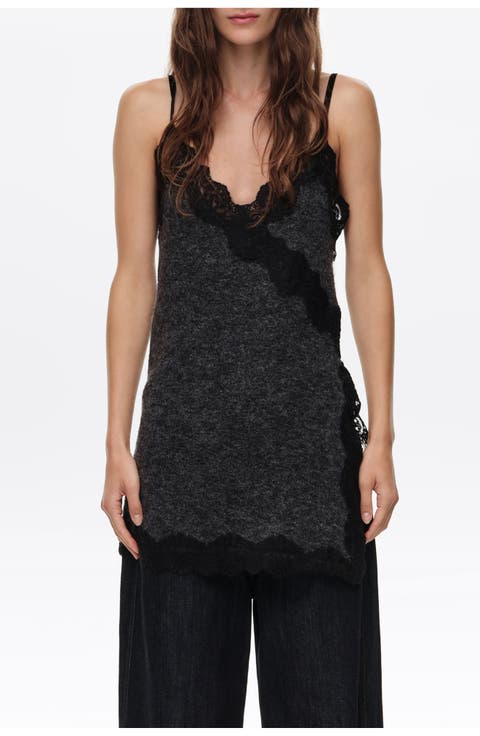 Mohair Lace Trim Top