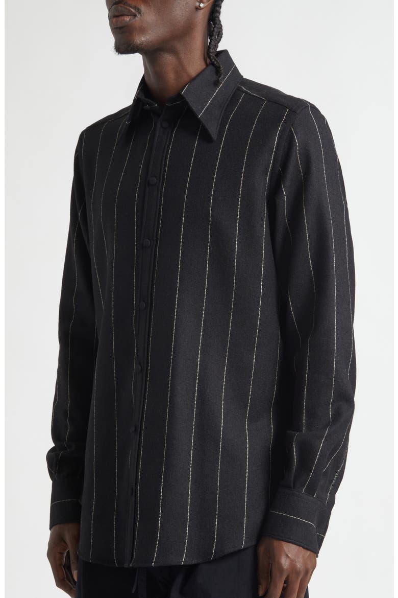Gold Fit Pinstripe Flannel Shirt, Alternate, color, RIGATO