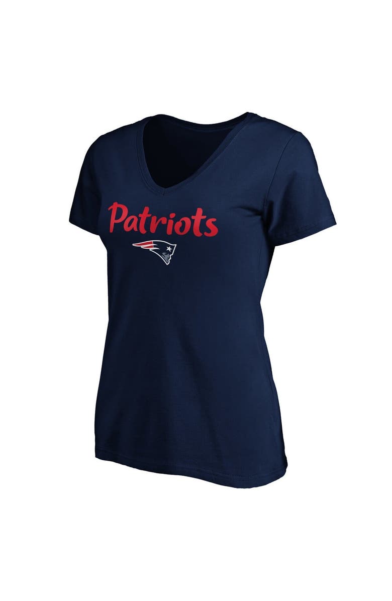 FANATICS Women's Fanatics Navy New England Patriots #1 Mom Team Logo V-Neck T-Shirt, Alternate, color, 