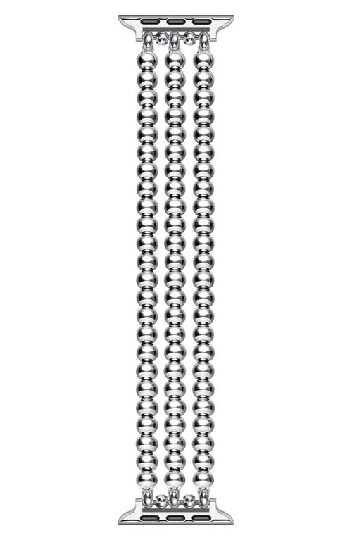 The Posh Tech Nova Stainless Steel Beaded Band for Apple Watch in Silver 