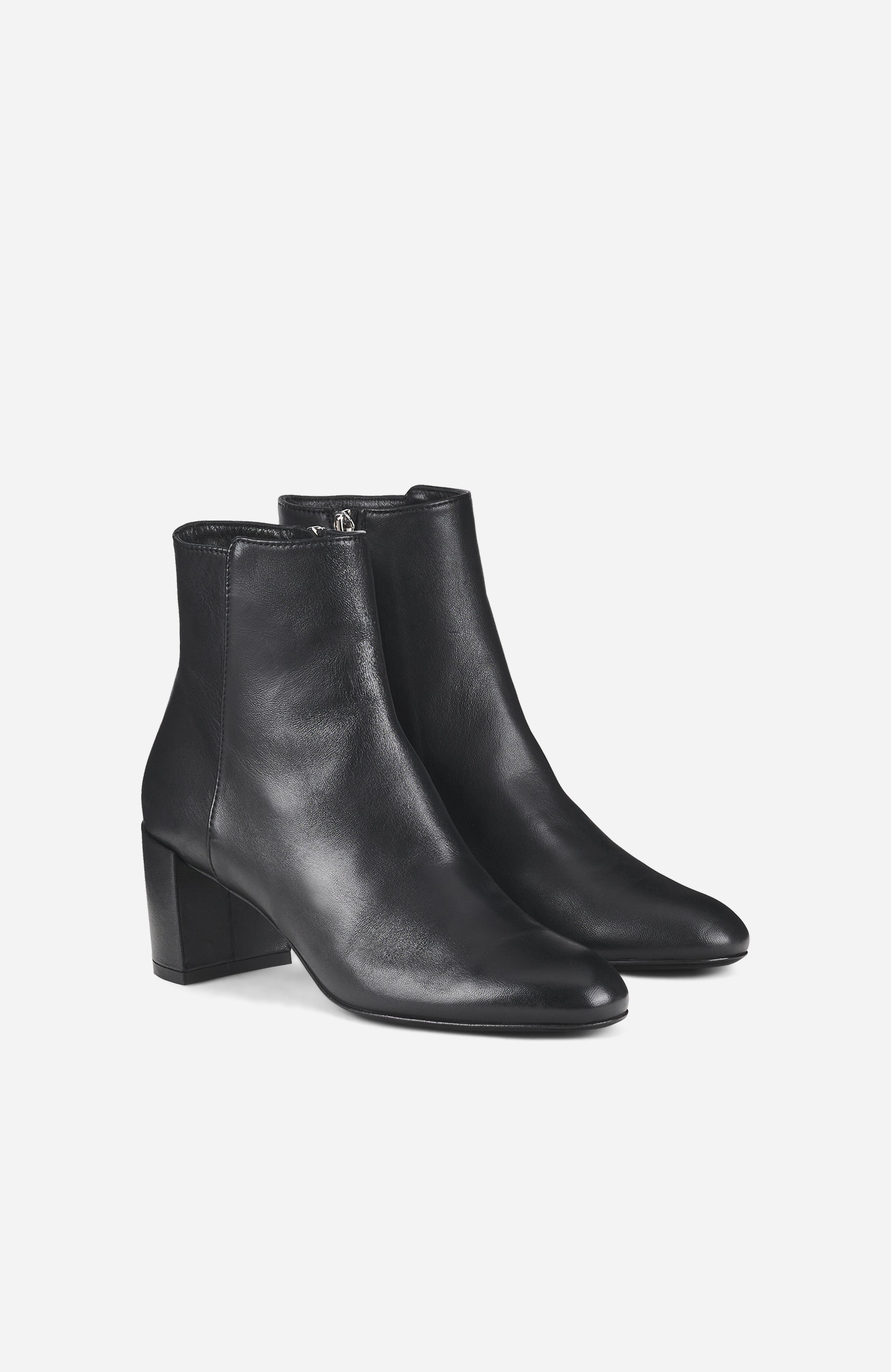 Lynn Bootie Heeled Leather Ankle Boot, Alternate, color, Black Nappa