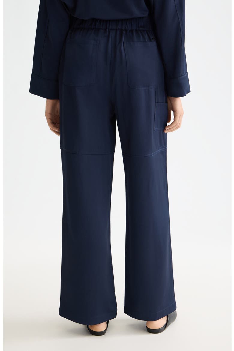 Noa High Waist Pull-On Wide Leg Pants, Alternate, color, PEACOAT