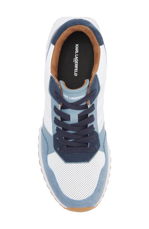 Karl Lagerfeld Paris Perforated Sneaker In Blue