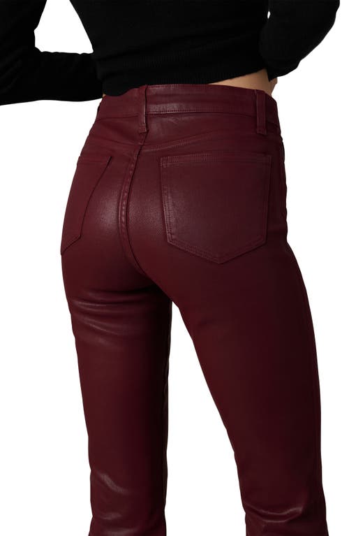 Joe's The Callie Coated High Waist Ankle Bootcut Jeans In Burgundy