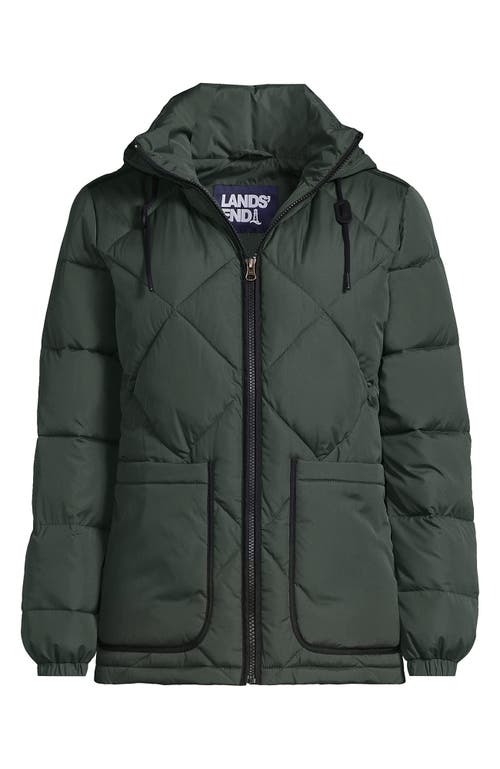 Lands' End Featherfree Insulated Diamond Quilted Jacket In Green