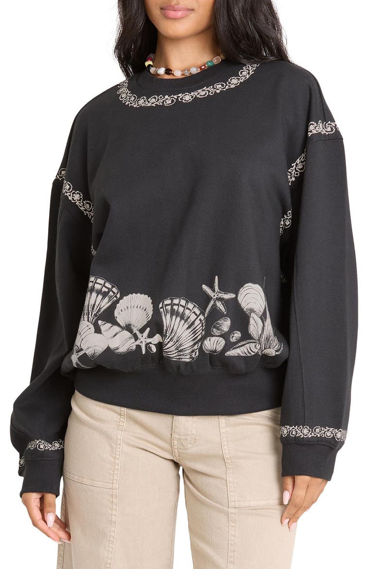 Sea Treasure Kendal Graphic Sweatshirt, Main, color, BLACK SANDS